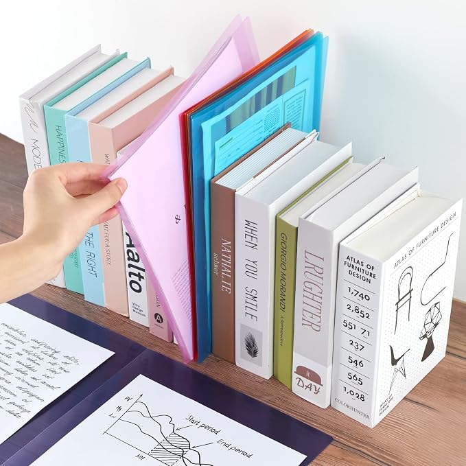 EOOUT Clear Folders with 2 Pockets, 24pcs Plastic Pocket Folders for Office Students and School, Letter Size, A4 Size, 8 Assorted Colors - Image 5
