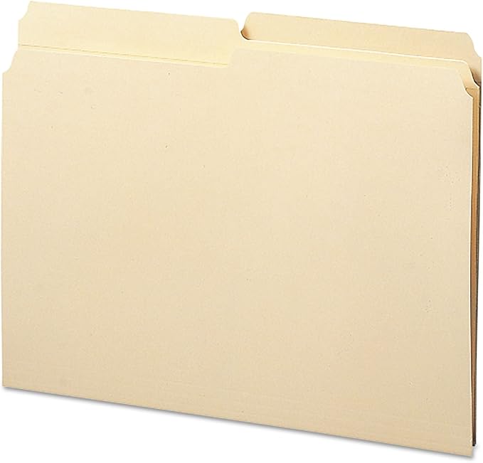 Smead File Folder, Reinforced 1/2-Cut Tab, Assorted Positions, Letter Size, Manila, 100 per Box (10326) by SMEAD