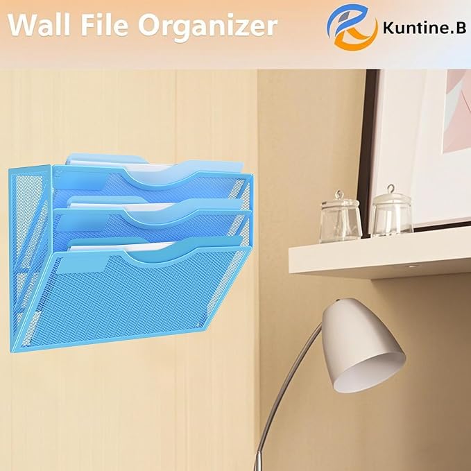 Kuntine.B Wall File Organizer Office Hanging Magazine Holder Wall File Organizer for Office Home - Image 6