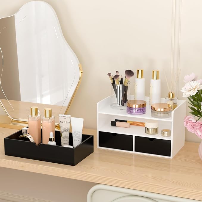 Bamboo Desk Organizer with Drawers, Desktop Storage for Office Supplies | 3 Drawers Desktop organizer, No Assembly Required, Natural Wood Wooden Desktop Drawers Box for Bills, Cosmetics, Seals, Paper - Image 6