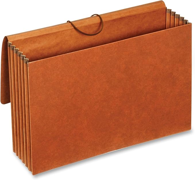 Globe-Weis 100% Recycled File Wallets, 5.25-Inch Expansion, Elastic Cord Closure, Legal Size, Brown, 10-Count (73376R) - Image 8