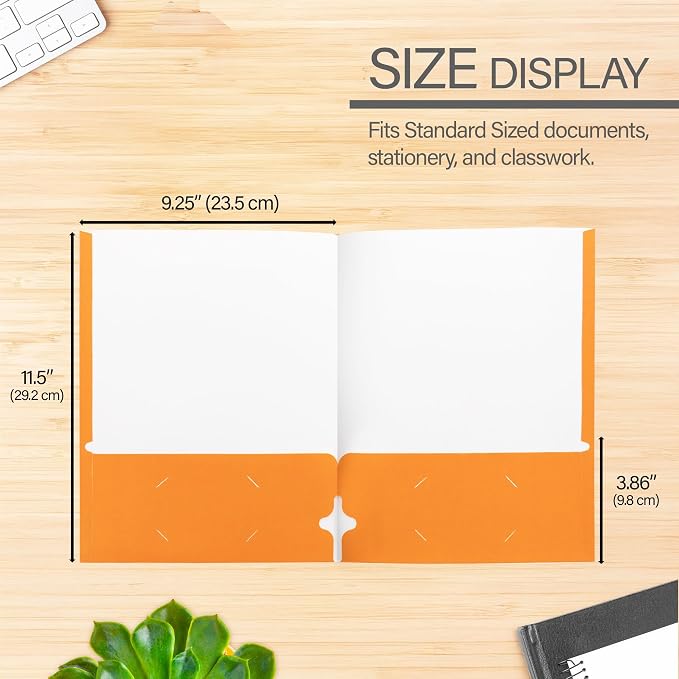 BAZIC Products Assorted Color Paper 2-Pocket Folder, 10-Set | two interior pockets, Holds 8.5 x 11 in sheets - Image 2