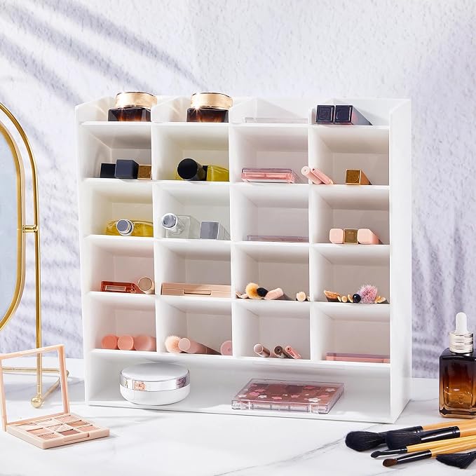 MotiMind Acrylic Pen Organizer Storage for 250 Markers Vertical Marker Organizer Acrylic Pen Display Holder for Office Desk Desktop Stationery Pencil Storage, White, 13 x 4 x 12.4 Inch - Image 5