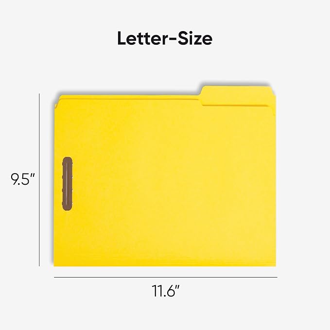 Smead Fastener File Folders, Reinforced 1/3-Cut Tabs, 2 Fasteners, Letter Size, Assorted Coolors, 50 per Box (11975) - Image 3