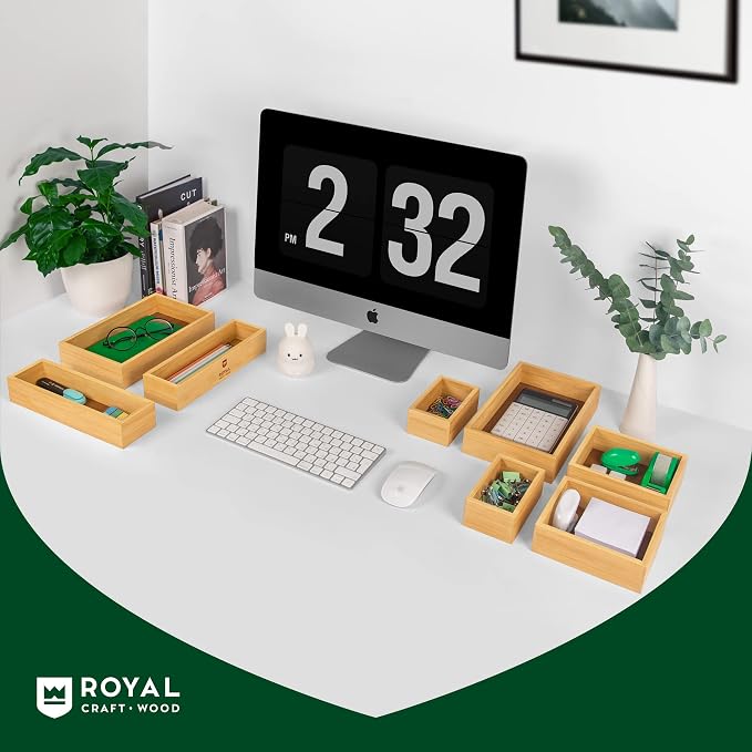 ROYAL CRAFT WOOD Bamboo Jewelry Organizer Box & Chests Set - Versatile Storage Solution for Makeup, Jewelry, and Bathroom Essentials (8 Boxes) - Image 5