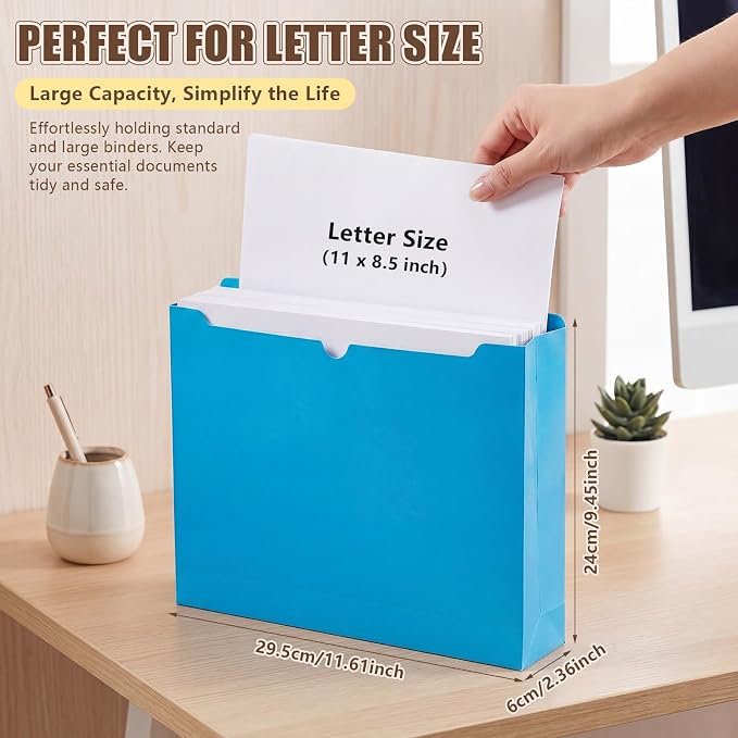 Zhehao 100 Pack 2 Inch Expanding File Folder Pocket Letter Size File Jackets Expandable Pockets Assorted Colors Heavy Duty Manila Document Organizer Reinforced Straight Cut Tab for Home Office - Image 2