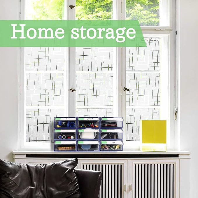 9pcs Sewing Craft Storage Box Hardware Craft Drawer Storage Cabinet Plastic Stacking Shelf With Divider Tag Cards Multifunctional Rack For Home Office Small Items (9, Blue) - Image 2