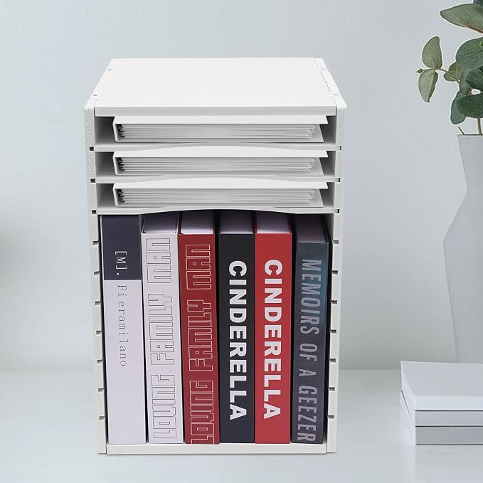 Paper File Organizer for Desk Classroom, Desktop Paper File Sorter 11 Compartment File Storage Organizer for Home Office School (White) - Image 2