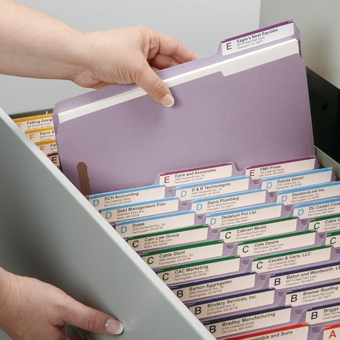Smead Fastener File Folder, 2 Fasteners, Reinforced 1/3-Cut Tab, Letter Size, Lavender, 50 per Box (12440) (Pack of 5) - Image 7