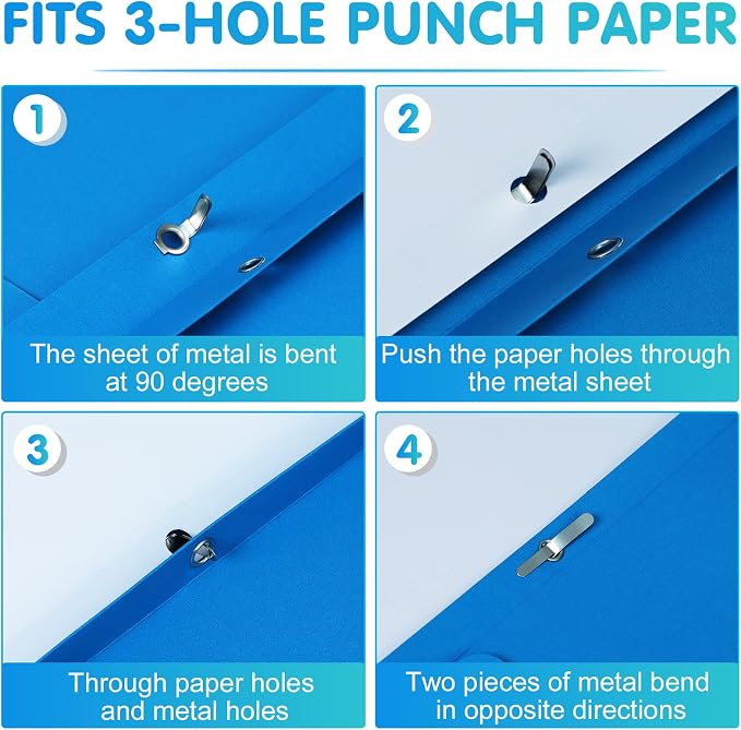 Two Pocket Folder, HERKKA 100 Pack 2 Pocket Folders with Prongs, Business Card Slots Letter Size Paper Folders Designed for Office and Classroom Use, Assorted 5 Colors - Image 4