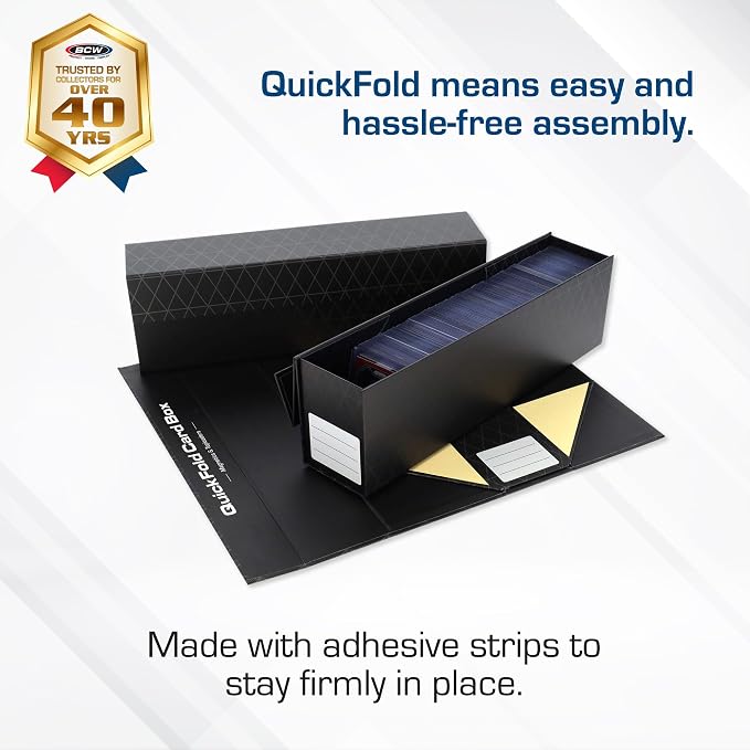 BCW QuickFold® Card Storage Boxes for Magnetics & Toploaders – 6 Pack | Trading Card Holder Box with Magnetic Closure | Easy Fold Assembly for Sports and TCG Cards - Image 2