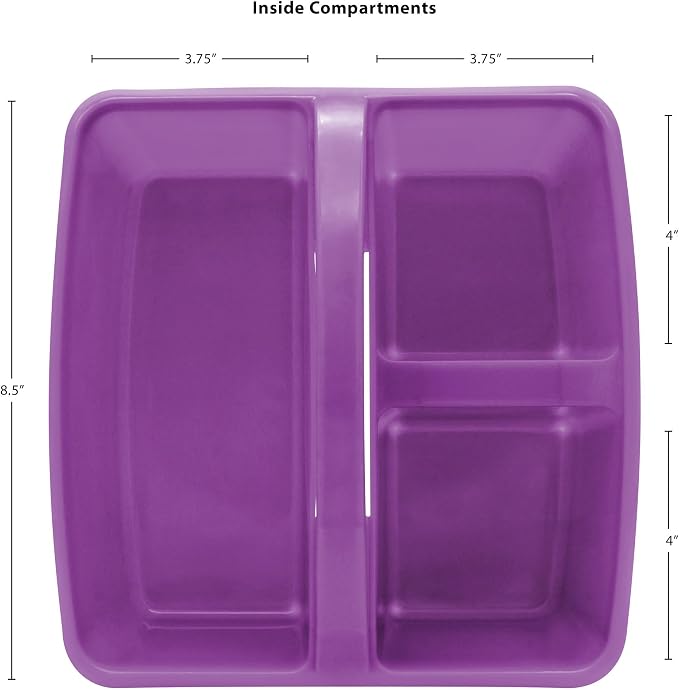 Teacher Created Resources Purple Portable Plastic Storage Caddy 6-Pack for Classrooms, Kids Room, and Office Organization, 3 Compartment - Image 4