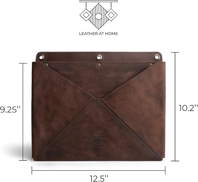 Wall File Organizer, Leather Wall Organizer for Office, Hanging Wall File Holder/Mail Organizer, Stylish Leather Folder for Wall, Office Wall Mounted File Organizer, Wall Hanging File - Image 4