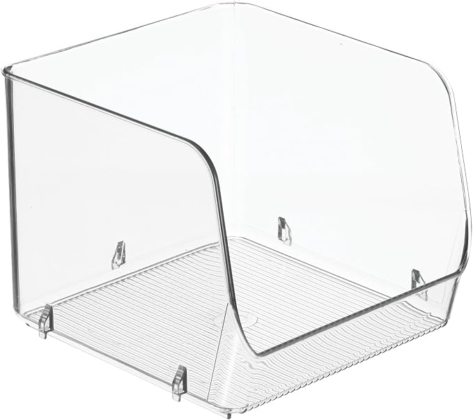 iDesign Stackable Open-Front Storage Bin, Clear | Kitchen and Pantry Organization - Image 9