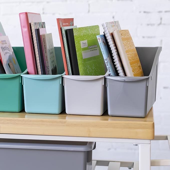 ECR4Kids Linking Plastic Storage Book Bin, Multipurpose Organization, Contemporary, 10-Piece - Image 9