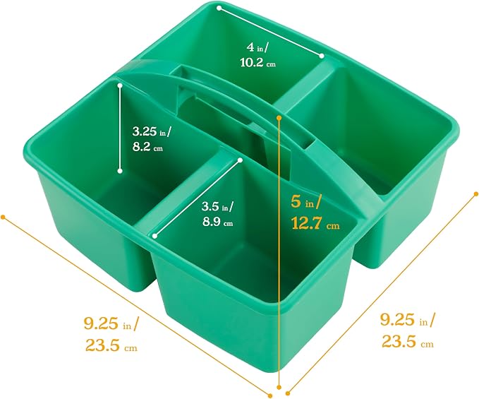ECR4Kids 4-Compartment Medium Plastic Caddy, Multipurpose Organization, Contemporary, 6-Pack - Image 2