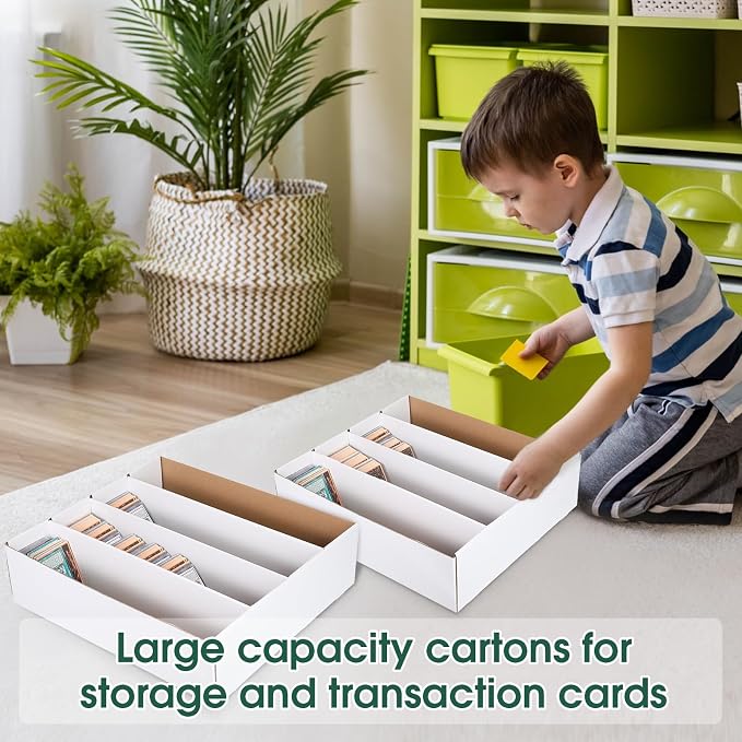 Yexiya 10 Pcs 3200 Count Sports Card Storage Boxes White Trading Card Box Collectible Trading for Soccer Baseball Game - Image 5