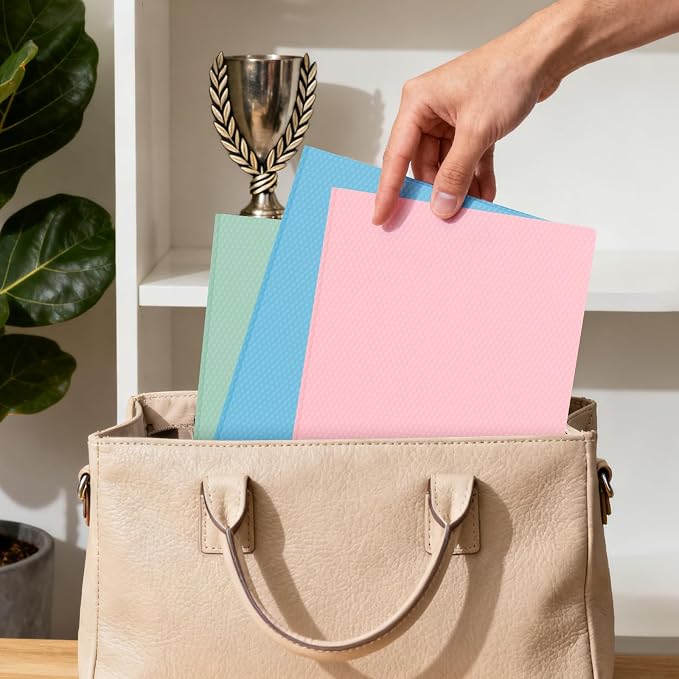 60-Pack Plastic andPockets and Prongs,2-Pocket and3 Fasteners, Pastel Folders Holds US Letter Size Paper for School/Office/Home, Pink - Image 5