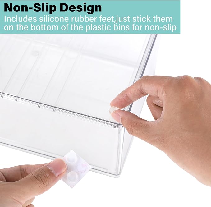 Prsildan Acrylic Makeup Organizer, 2 Pack Stackable Clear Storage Drawers for Baby Bottles Desk Organizers with 2 Drawers for Countertop Vanity Nursery Modular System for Cosmetics Jewelry - Image 6