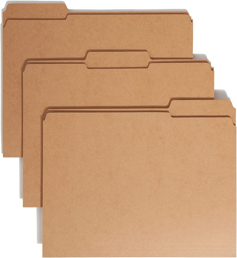 Smead File Folders with Reinforced Tabs, Letter Size, 100 per Box + Smead Interior File Folders, Letter Size, Black, 100 per Box - Image 2