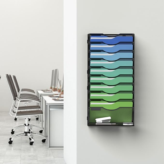 Kuntine.B Wall File Organizer Office Hanging Magazine Holder Wall File Organizer for Office Home - Image 6