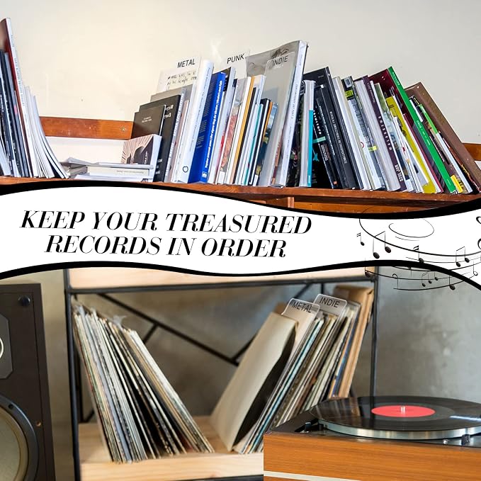 15 Pcs Acrylic Vinyl Record Dividers DIY A-Z Genre ERA BPM Tabs Plastic Vinyl Record Organizer Writable Dividers with Markers for Gift Album LP Records, 12 x 14 Inch, Horizontal and Vertical - Image 6