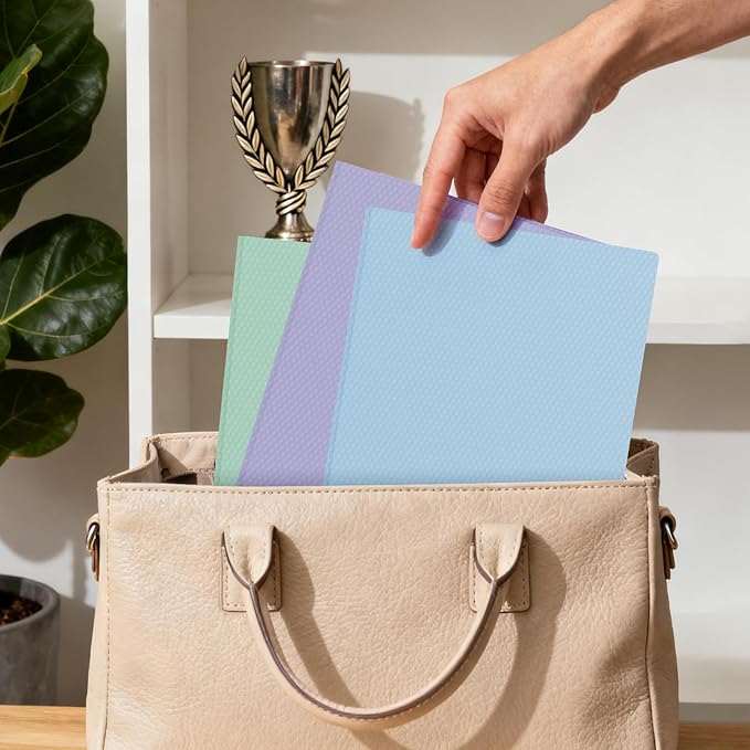 Plastic andPockets and Prongs,2-Pocket and3 Fasteners, Pastel Folders Holds 8-1/2" x 11" Paper for School/Office/Home, 60 Packs - Image 5