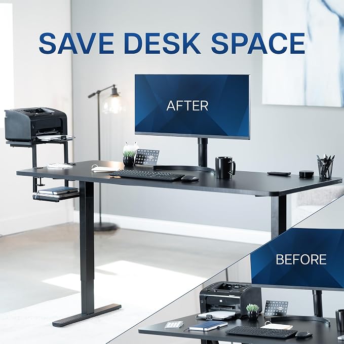 VIVO Clamp-on 16 inch Flexible 2-Tier Shelving Unit for Table Accessories, Gaming Devices, and More, 4 Configuration Options, Desktop Organizer, Black, DESK-SHELF2CS - Image 5