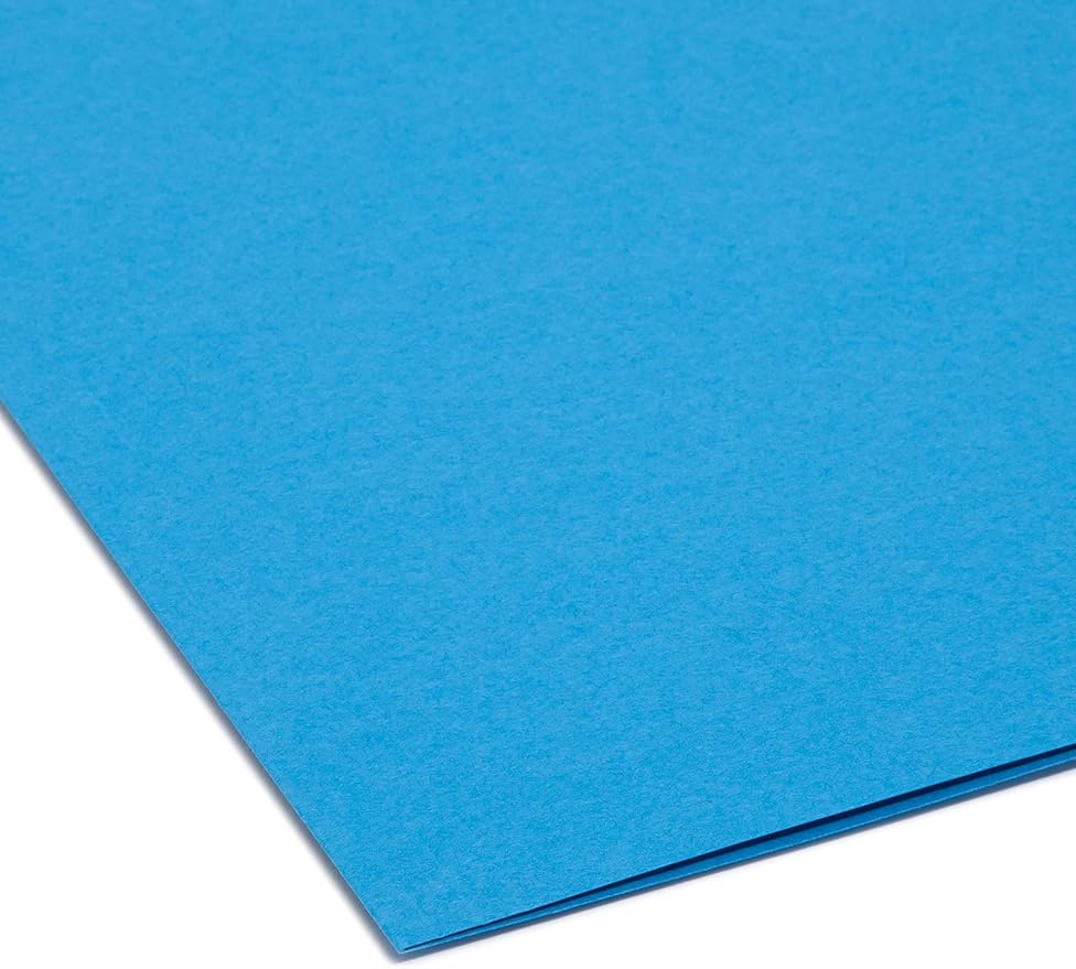 Smead Interior File Folder, 1/3-Cut Tab, Letter Size, Sky Blue, 100 per Box, Expandable File Folders for Filing Cabinet - Image 4