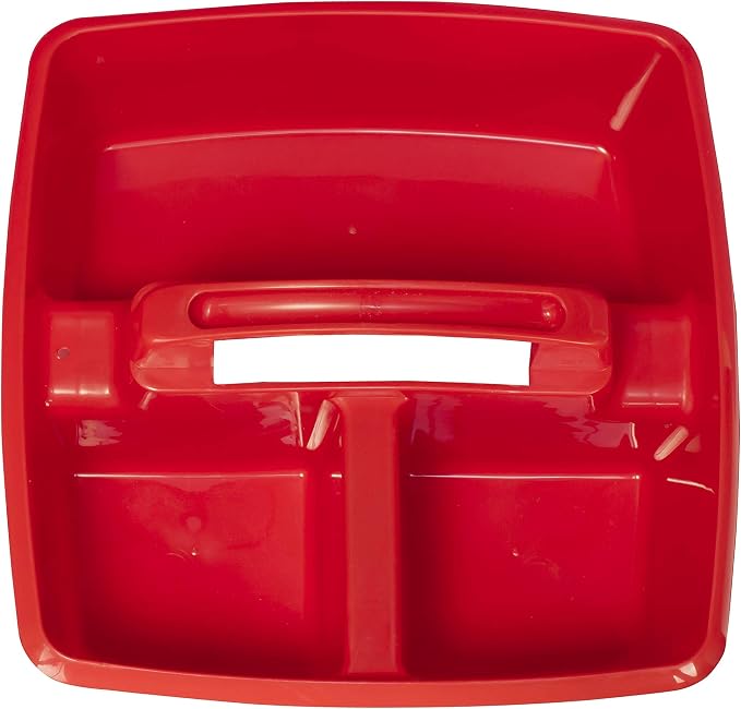 Storex 3-Compartment Small Caddy – Multipurpose Classroom Organizer with Handle, Red, 5-Pack (00949U06C) - Image 6