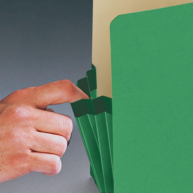Smead File Pocket, Straight-Cut Tab, 5-1/4" Expansion, Letter Size, Green, 10 per Box (73236) (Pack of 5) - Image 2
