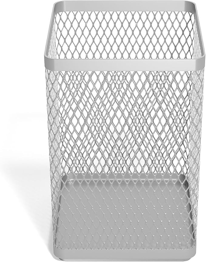 TRU RED Stackable Wire Mesh Jumbo Pencil Holder, Silver, 3‑Pack – Large Desktop Organizer for Pens, Markers & Office Supplies - Image 3