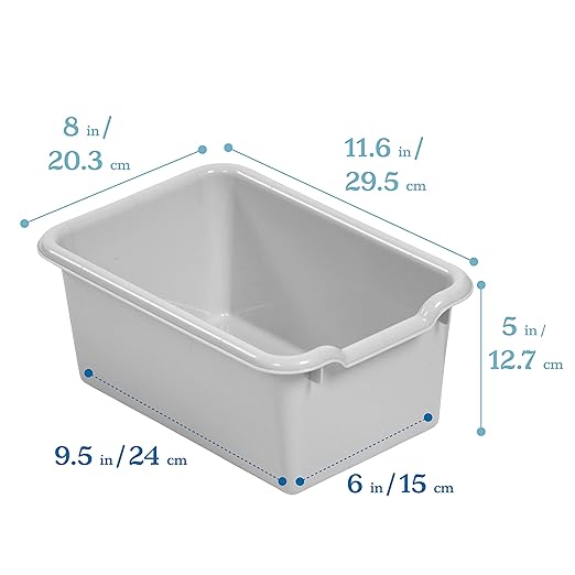ECR4Kids Scoop Front Storage Bins, Multipurpose Organization, Contemporary, 25-Piece - Image 2