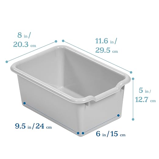 ECR4Kids Scoop Front Storage Bin, Multipurpose Organization, Contemporary, 20-Piece - Image 2