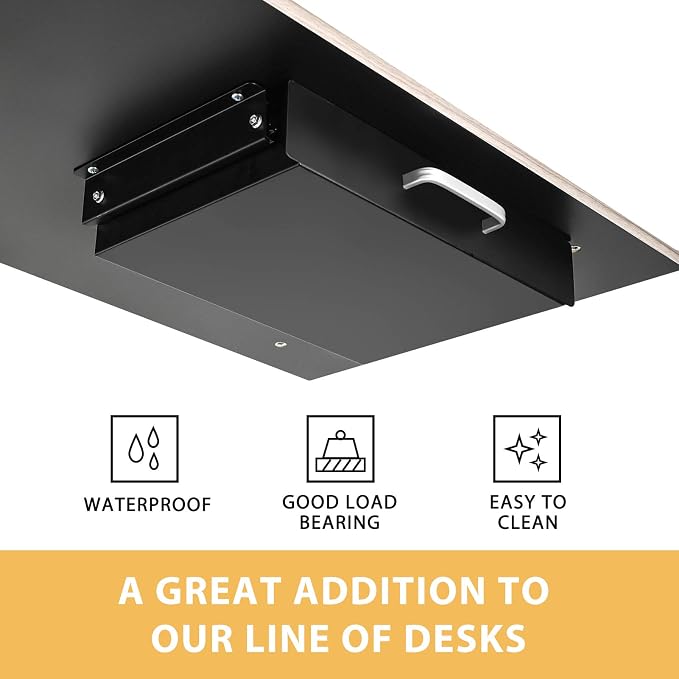 Gome Under Desk Pull-Out Drawer - Storage Organizer Office Mounted, Easy Slide-Out Pencil Drawer for Saving Space, Under Flat-Top Desk Storage Ideal for Sit-Stand Workstation - Image 4