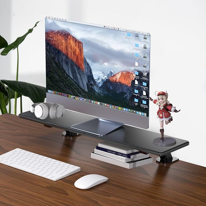 suptek Clamp-on 32 Inch Dual Monitor Desk Mount Riser Shelf Computer Stands for 2 Monitor,Laptop,Printer, Notebook,32.2” x 7.8” x 5.7” - Image 6
