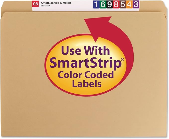 Smead File Folder, Reinforced Straight-Cut Tab, Letter Size, Kraft, 100 Per Box (10710) - Image 3