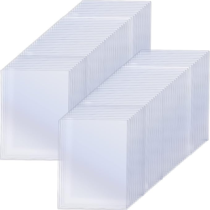 Teling 100 Pcs 8.5 x 11 Inch Rigid Sheet Protectors, Clear Plastic Document Sleeves, Hard Document Holder, Birth Certificate Protector Certificate Holder Clear Paper Protector for Important Documents by Teling