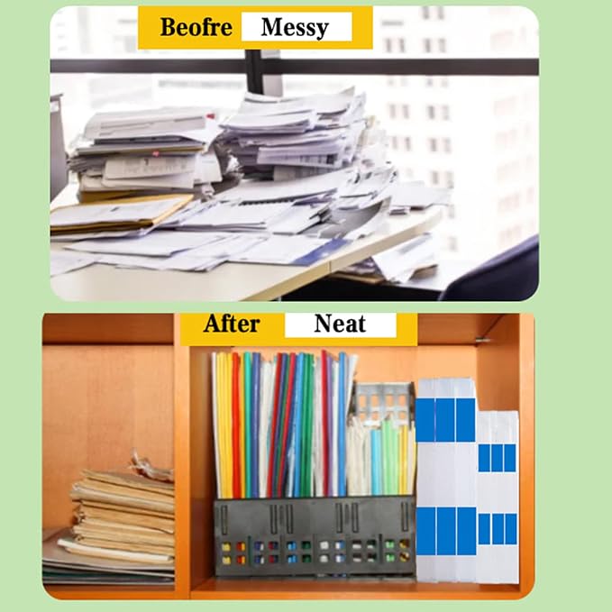 12 Pcs Clear A4 A5 File Box Document Plastic Storage Box with 48 Labels File Holder Organizer Paper Plastic Case Magazine Protector with Buckle Office School Supplies(Blue) - Image 6