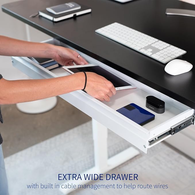 VIVO Large 33 inch Under Desk Slide Out Storage Drawer Organizer, White, DESK-DR33-W - Image 5
