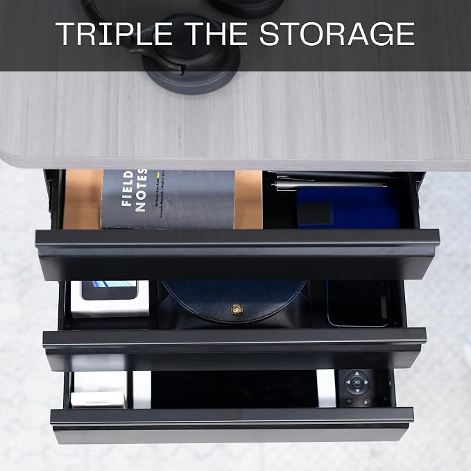 VIVO 16 in Slide Out Dual Tier Storage Drawer, Under Desk 3 Layer Organizer, Black, DESK-DR03 - Image 8