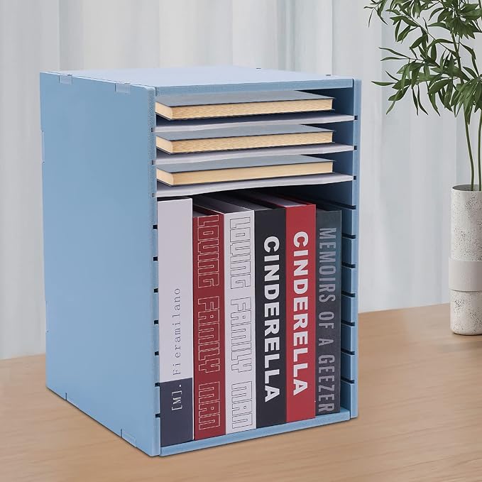 Desktop Organizer, Vertical Desktop Sorter, Literature Organizer Sorter | Paper Organizer Storage File Sorter Mail Center Magazine Holder, Classroom Mailbox Paper Storage - Image 5