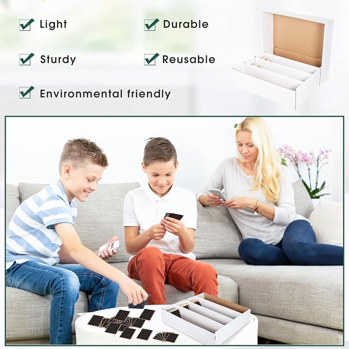 Yexiya 15 Pcs 3200 Count Sports Card Storage Boxes White Trading Card Box Collectible Trading for Soccer Baseball Game - Image 2
