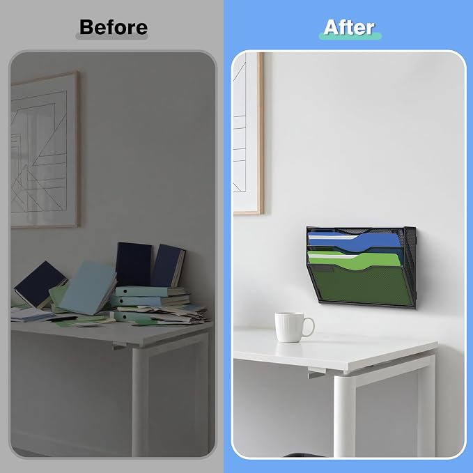 Kuntine.B Wall File Organizer Office Hanging Magazine Holder Wall File Organizer for Office Home - Image 5