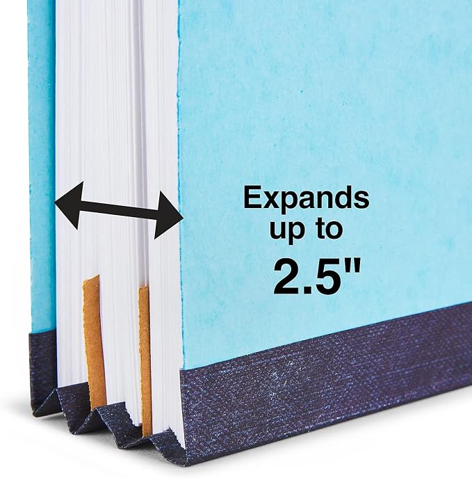 Staples Recycled Classification Folder, Letter Size, 2 Partitions, Blue Pressboard, Durable Construction, 20/Box - Image 3
