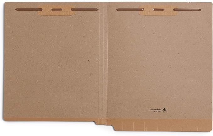 Blue Summit Supplies 50 Brown Fastener File Folders, Reinforced Metal Pronged Tab Files, Letter Size, Kraft | Reinforced end tab, letter size, 11pt, 2 prong bonded fasteners, for medical files, reports, and office records - Image 6