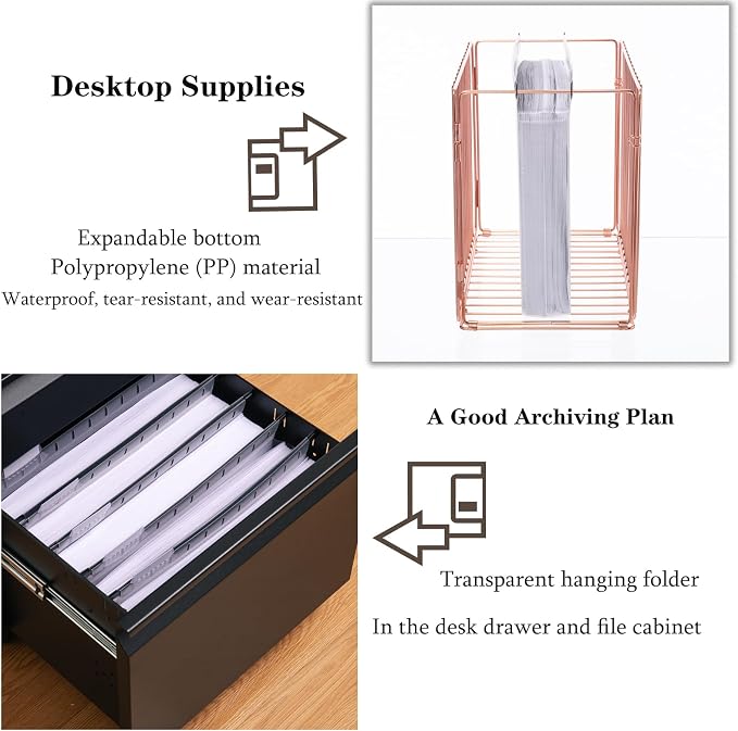 30 Plastic Large Capacity Hanging folders, Letter Size, with Labels | Expandable design creates extra capacity for bulky files while keeping documents organized and easy to access. - Image 5