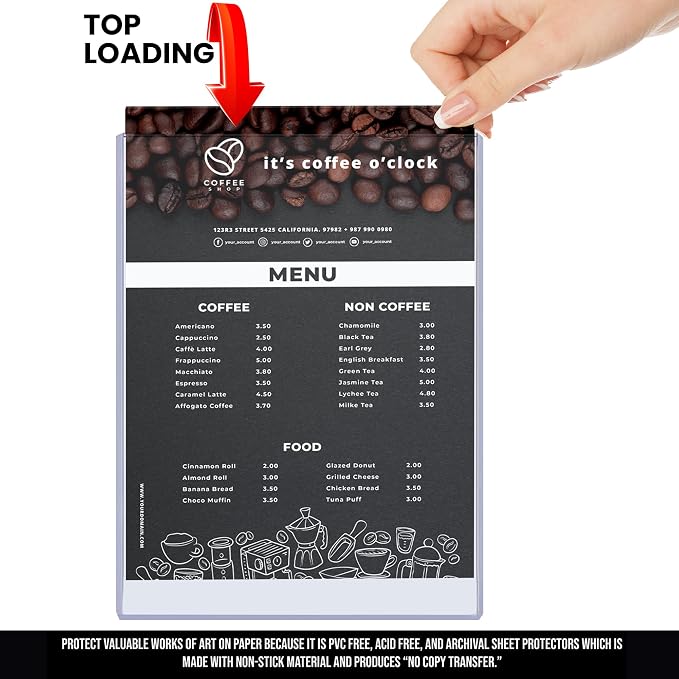 25 Pack 8.5 x 11 Rigid Print Protectors, Heavy Duty Page Protectors | Hard Plastic PVC, Clear Top Loaders, Acid Free Archival Safe, Waterproof, Document Protectors, Birth Certificate Holder - Image 3
