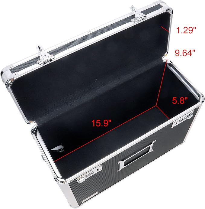 Vaultz File Organizer Storage Box - 14 x 7.25 x 12 Inch Legal Size, Portable Locking Storage Totes with Dual Combination Locks for Filing Office Documents - Black | Dual combination locks for added security, portable design for filing office documents,... - Image 3