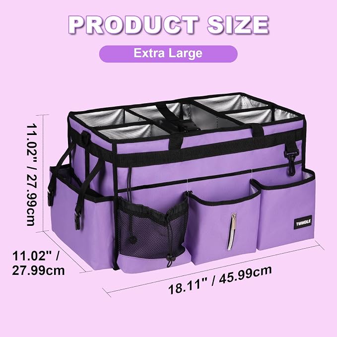 Extra-Large Cleaning Caddy Bag With Detachable Divider,Cleaning Caddy For Cleaning Supplies Cleaning Supply Caddy With Adjustable Shoulder Strap & Waist Belt For Cleaners - Image 6